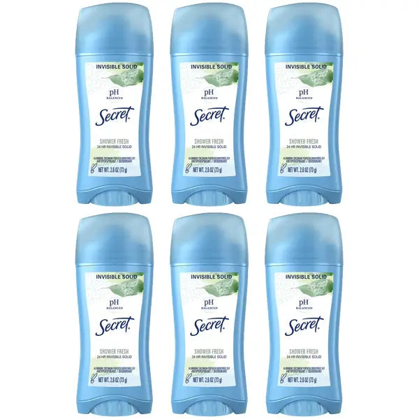 6 Pack - Secret Antiperspirant and Deodorant for Women Shower Fresh Scent 2.6 oz Secret